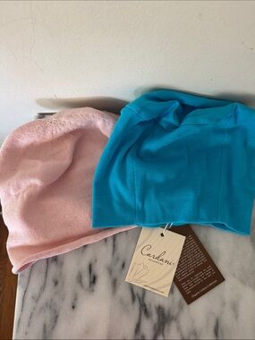 Cardani chemo Beanie Set — Pink and Turquoise